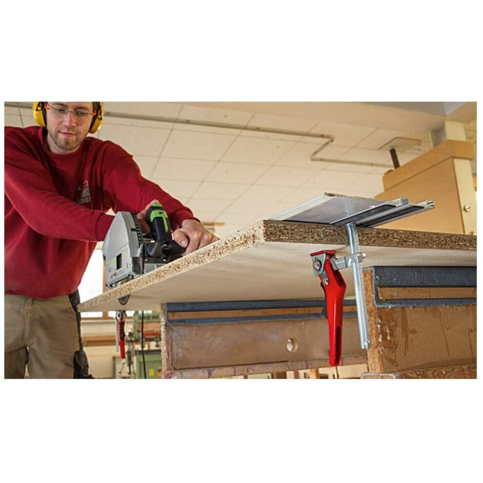 Bessey GTR16S6H GTRH All-Steel Table Clamp, Grey/Red, 160/60 mm