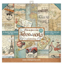 Stamperia International KFT Around The World Paper Pad 10 Sheets Double-Sided, Multicoloured, 20.3 x 20.3 (8" x 8")