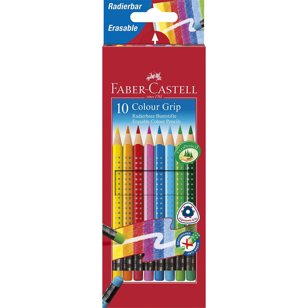 Faber-Castell Eraseable Colour Pencils Grip Set Of 10