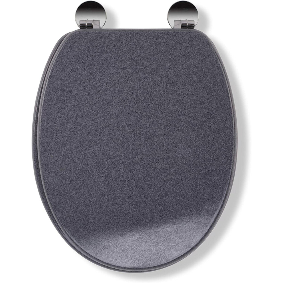 Croydex WL601931H Flexi-Fix Dove Always Fits Never Slips Toilet Seat, Wood, Granite, 45 x 37.5 x 6 cm