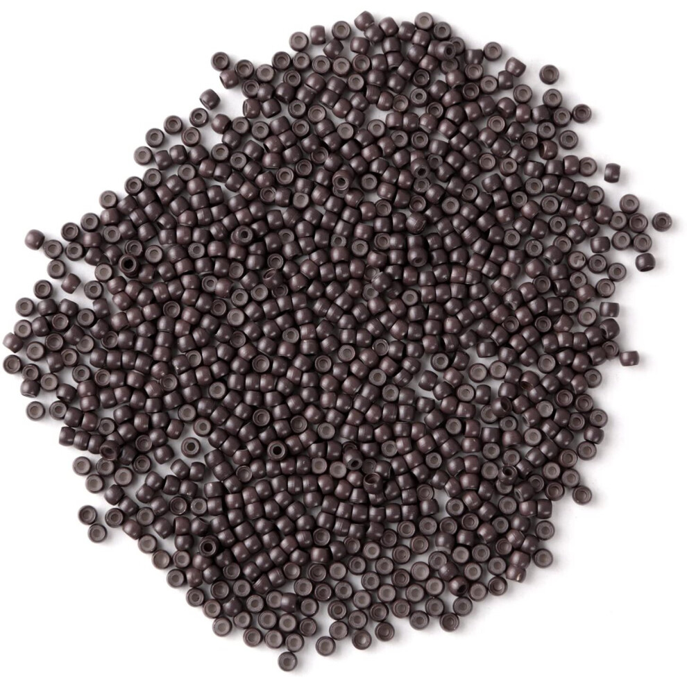 Vlasy Silicone Lined Nano Rings Beads For Nano Tip Hair Extensions Micro Nano Beads (200Pcs, ) Brown