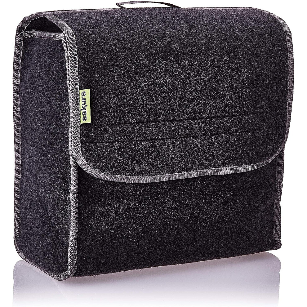 Sakura Small Flip-Top Boot Organiser For Cars And Other Vehicles Ss5232 Â Carpet Material, Hook And Loop, Carry Handle, 29 X 15 X 30 Cm Dark/Grey 5011927179934