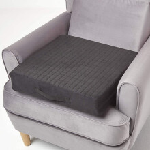 (Black) Orthopaedic Foam Armchair Booster Cushion Suede Removable Cover