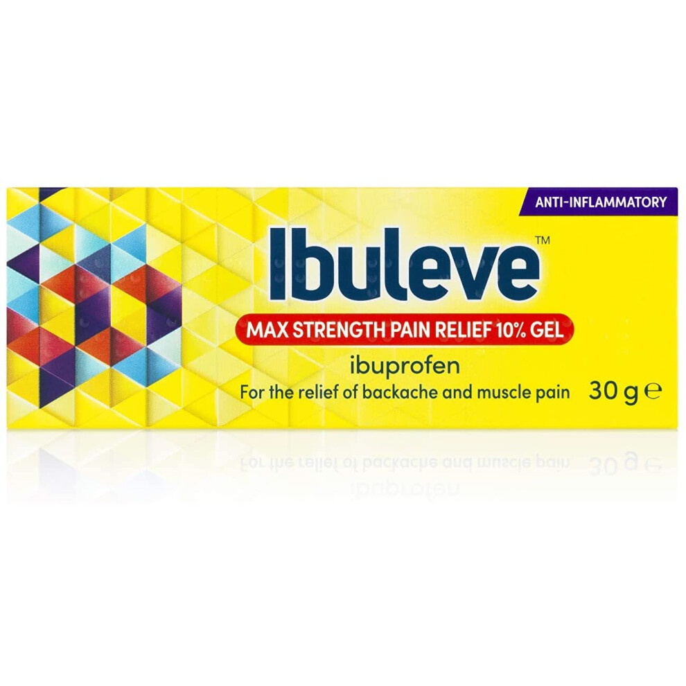 Ibuleve Max Strength Pain Relief 10% Ibuprofen Gel, Maximum Strength Anti-Inflammatory Relief For Joint Pain, Sprains, Backache, Muscular Pains And
