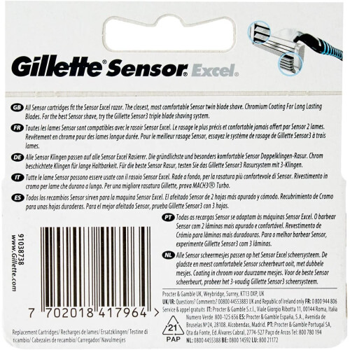 Gillette Gillette 97302251 Sensor Charging Excel, Pack of 5 Blades 1