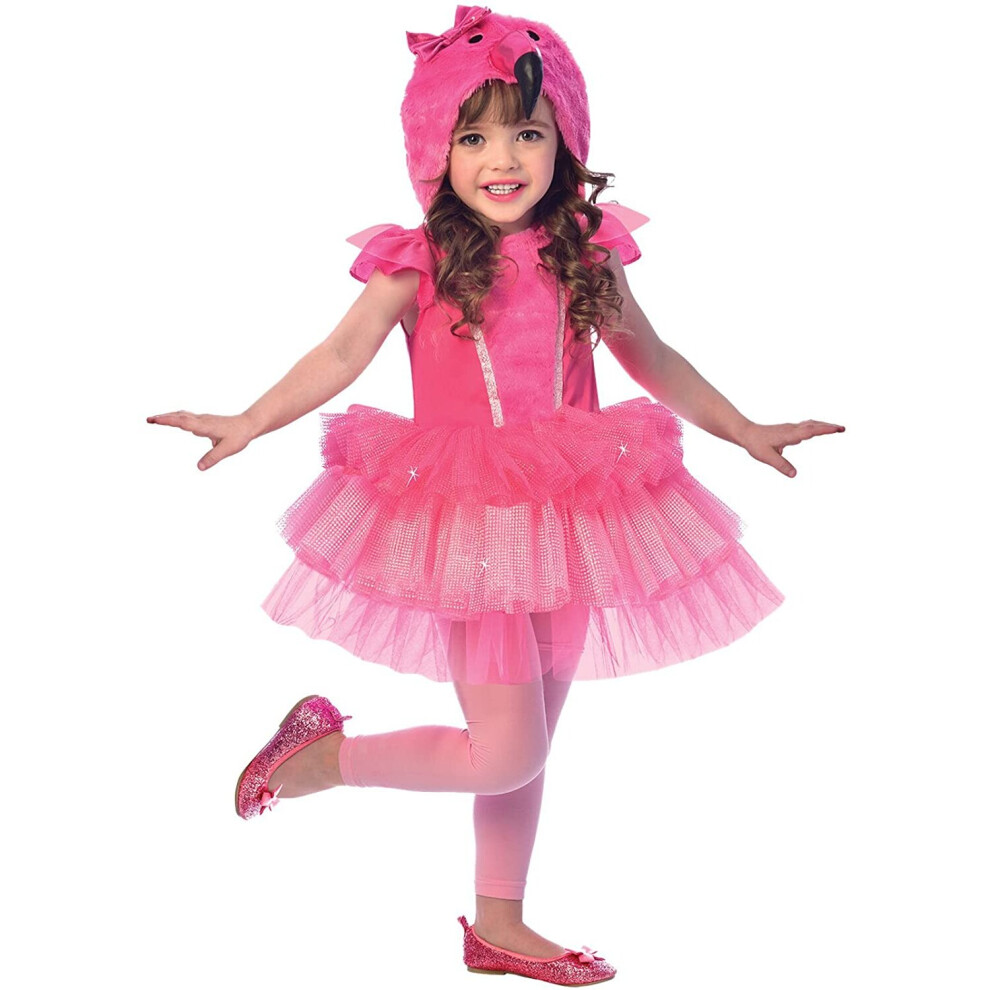 amscan 9903371 Pink Dress with Flamingo Head Hoodie-Age 2-3 Years-1 PC