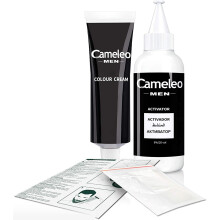 Cameleo Men - Permanent Hair Dye | Dark Brown Colour for Hair Beard & Moustache | Natural Colour Effect in 5 Minutes | Cover Grey Hair | Ammonia, PPD,