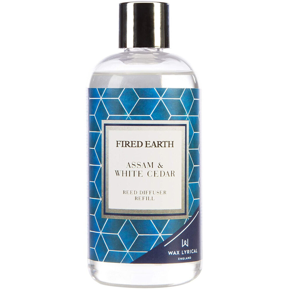 Wax Lyrical Fired Earth Assam & Cedar Reed Diffuser Refill, 200Ml, White/Black