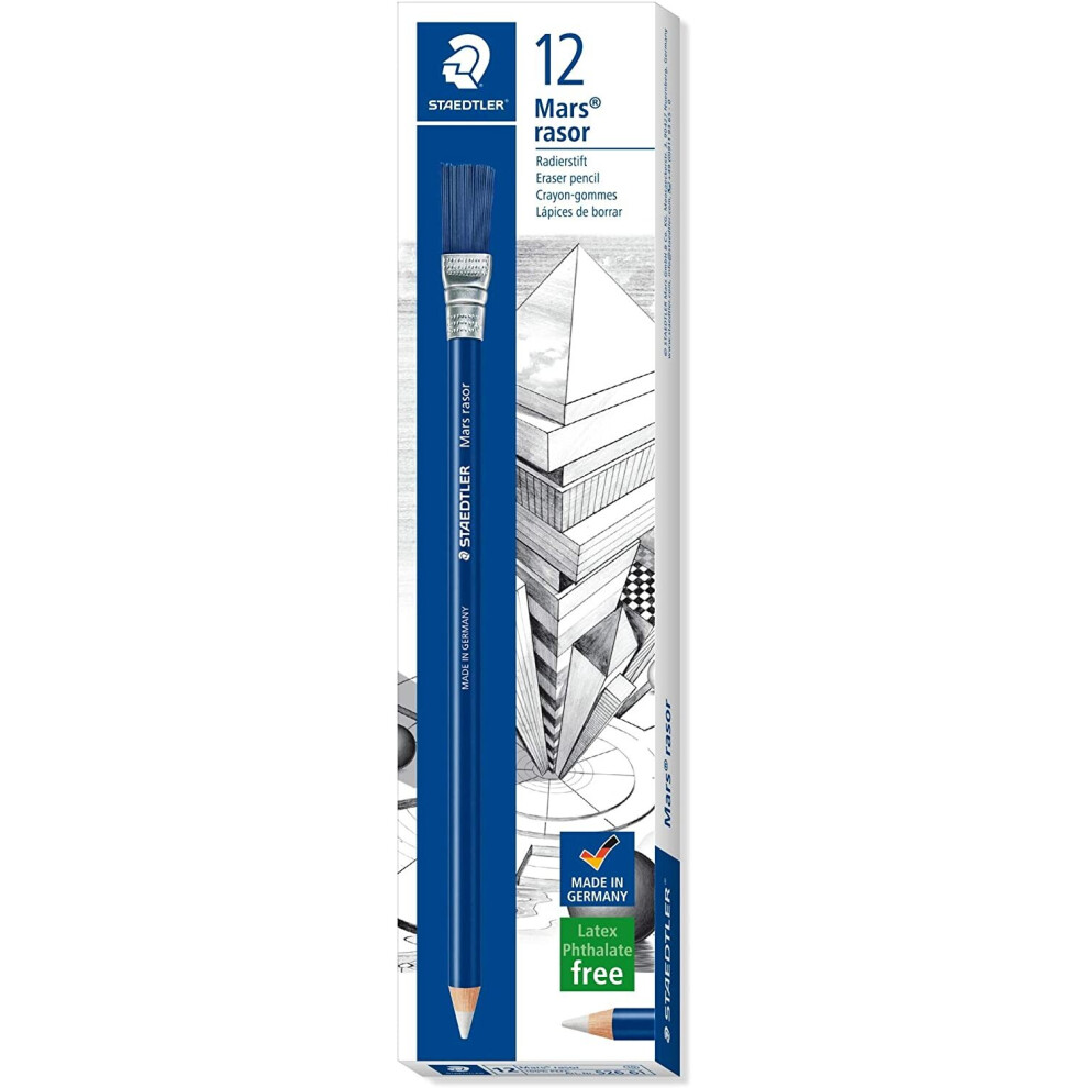 Staedtler Mars Rasor 526 61 Eraser Pencil with Brush (Pack of 12)