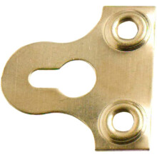 Merriway BH03554 EB 25mm (1 inch) SlottedGlass Picture Hanging Plate Brass Plated - Pack of 25