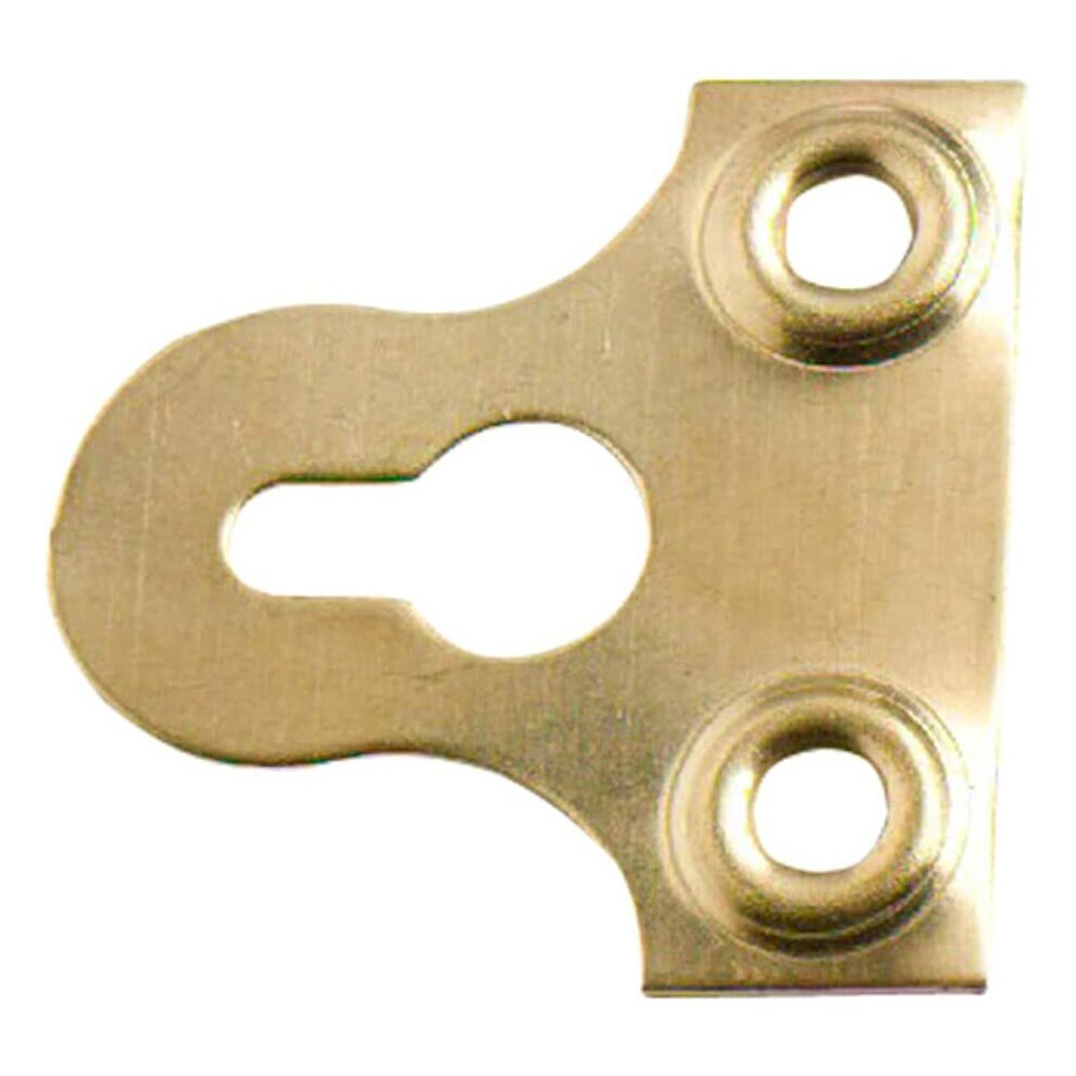 Merriway Bh03554 Eb 25Mm (1 Inch) Slottedglass Picture Hanging Plate Brass Plated - Pack Of 25 5013249378064