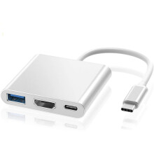 ElecMoga USB C to HDMI Adapter 4K, Multiport Type C Adaptor with USB 3.0 + USB C Charging Port Digital Converter USB C Hub Compatible With Macbook
