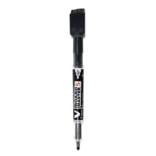 Pilot V-Board Master S 3.5 mm Tip Extra Fine Whiteboard Marker with Eraser - Black (Box of 10)