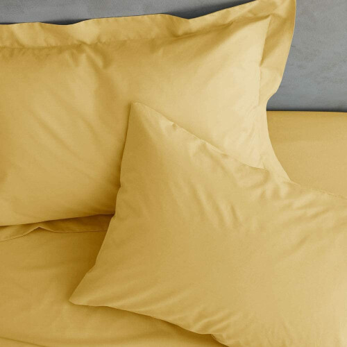 Catherine Lansfield Catherine Lansfield Easy Iron Percale Double Extra Deep Fitted Sheet Ochre 2