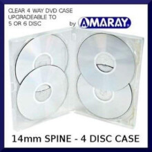 10 x Amaray Multi 4 DVD Case - 4 Way Multibox in Clear to hold 4 discs in Dragon Trading Branded Packaging