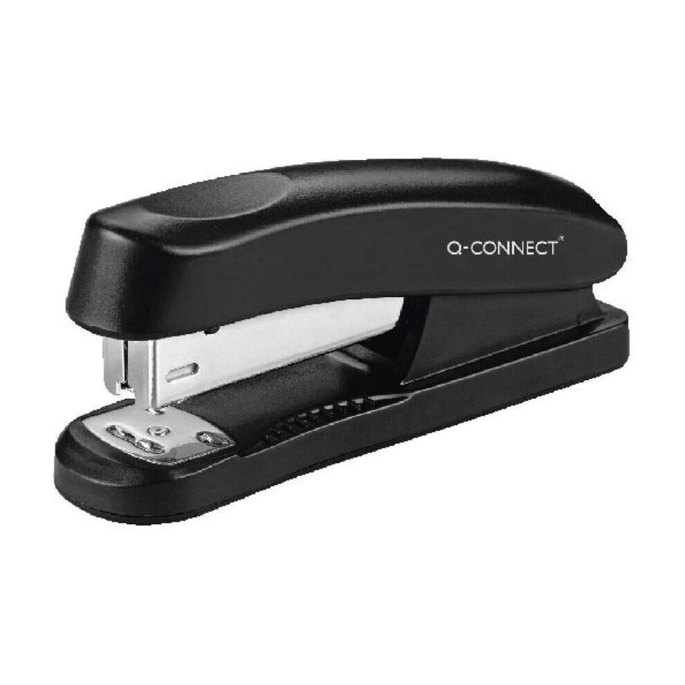 Q-Connect Black Half Strip Plastic Stapler,
