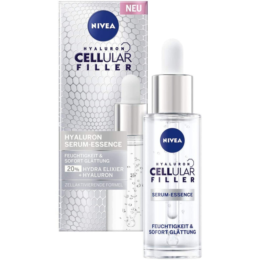 Beiersdorf Light Nivea Cellular Filler Hyaluronic Serum Essence (30 Ml), Preparative Face Serum, Moisturising Anti-Age Hydra Elixir For Supple Skin