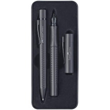 Faber-Castell Grip Edition Fountain Pen and Ballpoint Pen Set - All Black