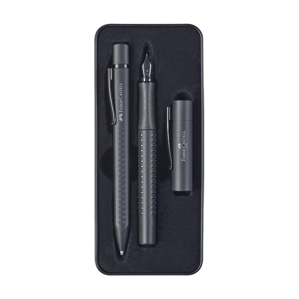 Faber-Castell Grip Edition Fountain Pen and Ballpoint Pen Set - All Black