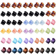 60 PCS Mini Hair Claw Clips Multi-Colored Plastic Hair Jaw Clips for Girls and Women