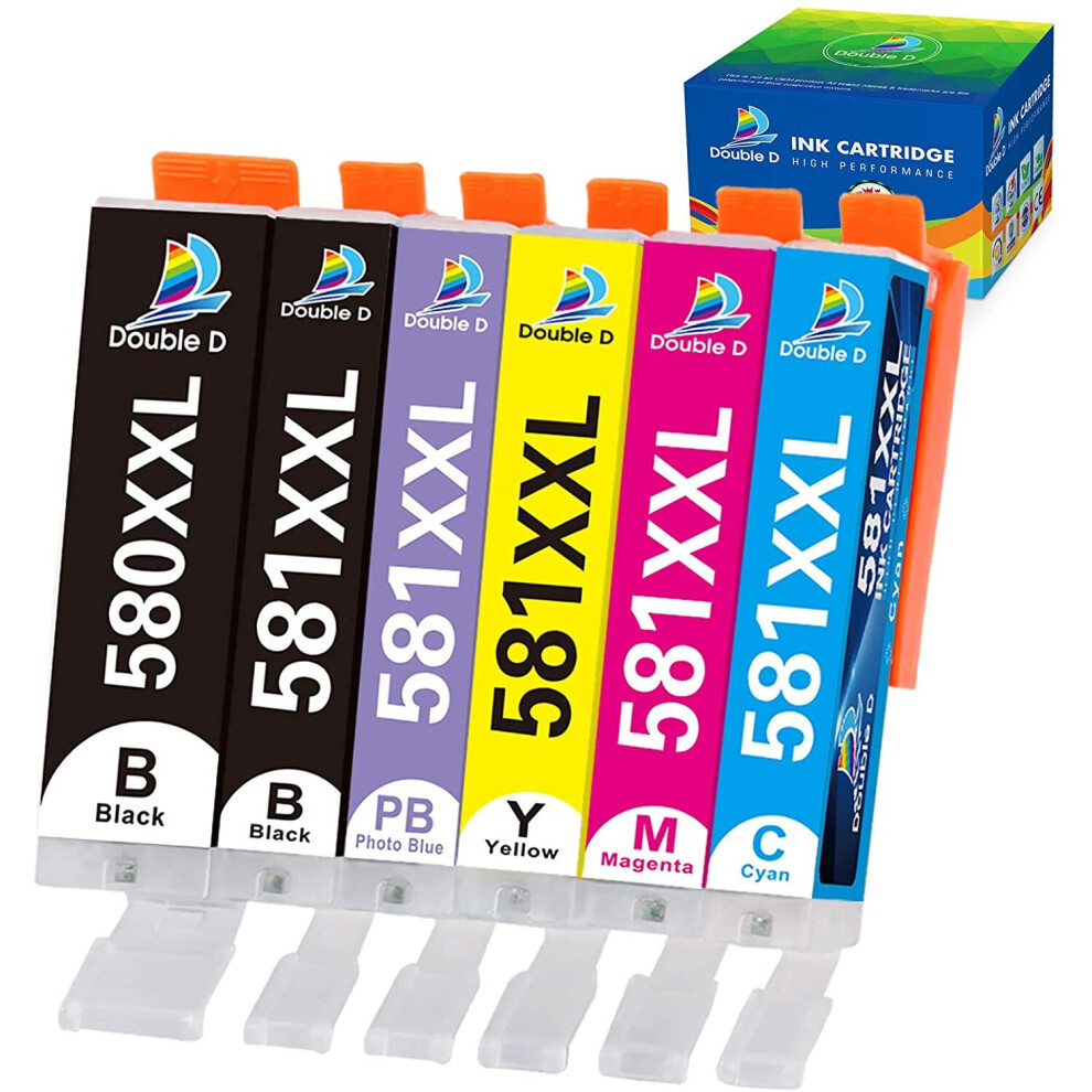 Double D Pgi-580Xl Cli-581Xl Ink Cartridges For Canon Pgi-580 Cli-581 Pgi-580Xxl Cli-581Xxl Ink For Canon Pixma Ts8150 Ts8151 Ts8152 Ts9150 Ts9155 6950840680587