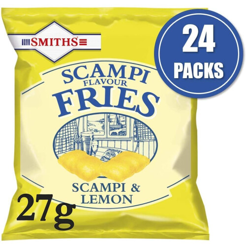 Smiths Savoury Snacks Scampi and lemon Fries Carded Pub Favourites Snacks, 27 g (Pack of 24) 1