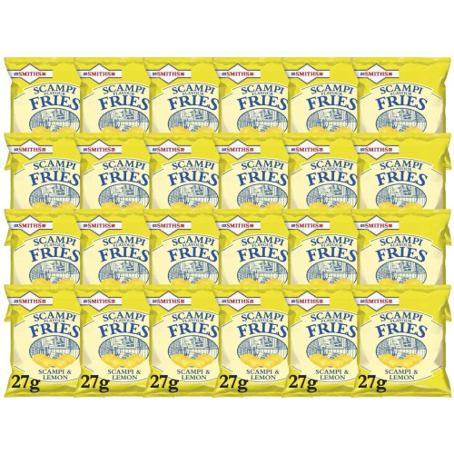 Smiths Savoury Snacks Scampi and lemon Fries Carded Pub Favourites Snacks, 27 g (Pack of 24) 2