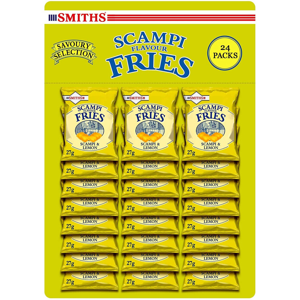 Smiths Savoury Snacks Scampi and lemon Fries Carded Pub Favourites Snacks, 27 g (Pack of 24)