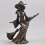 Witch Riding Broom Bronze Ornament 20cm 1
