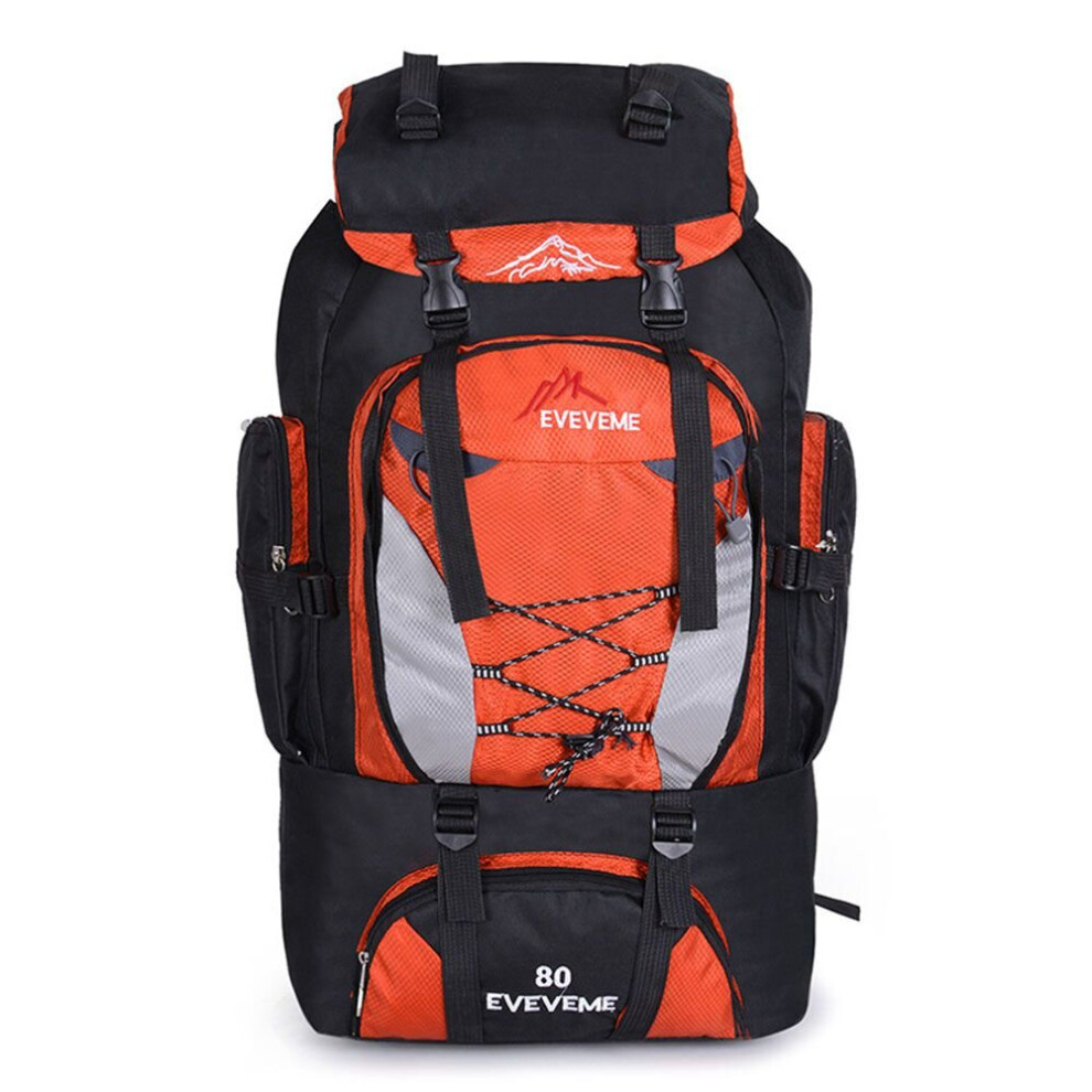 (Orange) Outdoor Waterproof 80L Travel Hiking Camping Backpack Rucksack Trekking Bag Pack Orange,Multicoloured
