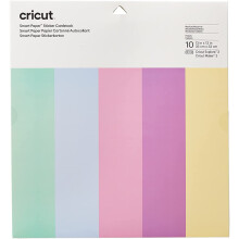 10 papéis cartolina autoadesivos em tons pastéis 33 x 33 cm - Cricut
