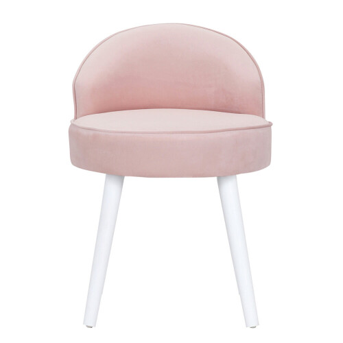 Living And Home Modern Velvet Dressing Table Stool with Solid Wood Legs 2