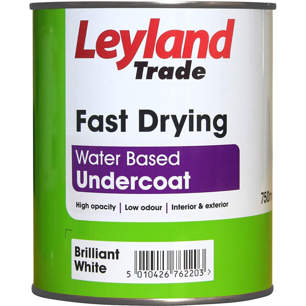 Leyland Trade 306736 Fast Drying Undercoat, Brilliant White, 750 Ml 5010426762340