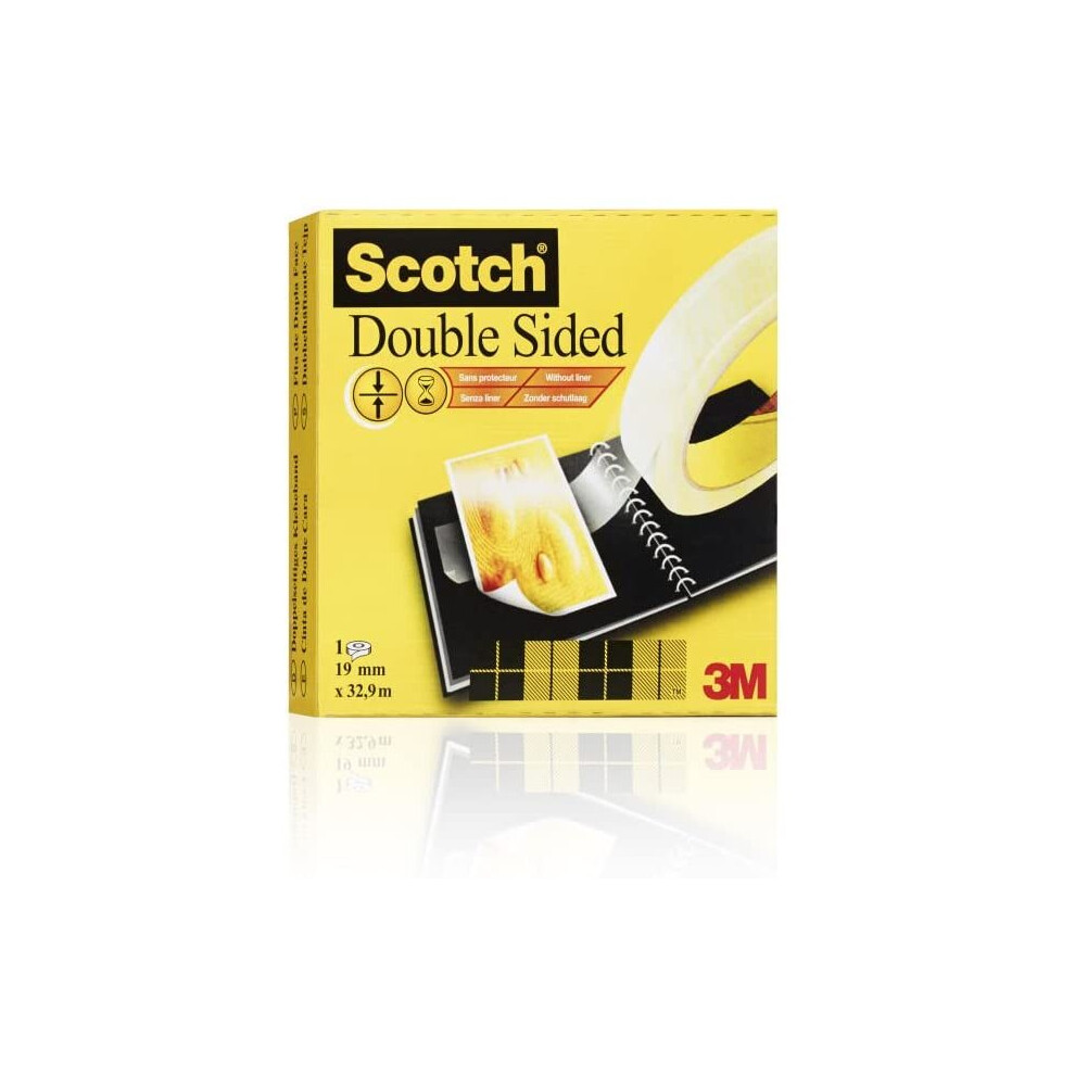 Scotch Double-Sided Tape, 19mm x 33m, 1 Roll