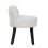 Living And Home Velvet Soft Seat Low-Back Vanity Stool - Off-White Upholstery, Buttoned Back, Solid Rubberwood Legs, Dressing Table Chair 4