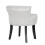 Living And Home Velvet Soft Seat Low-Back Vanity Stool - Off-White Upholstery, Buttoned Back, Solid Rubberwood Legs, Dressing Table Chair 3