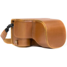MegaGear Ever Ready Leather Camera Case compatible with Sony Alpha A6500 (16-70, 18-135 mm)