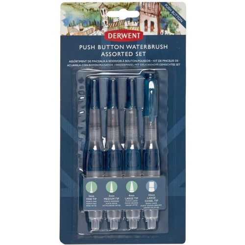 Derwent Set assortito di spazzole per acqua Derwent Push Button (2305816)