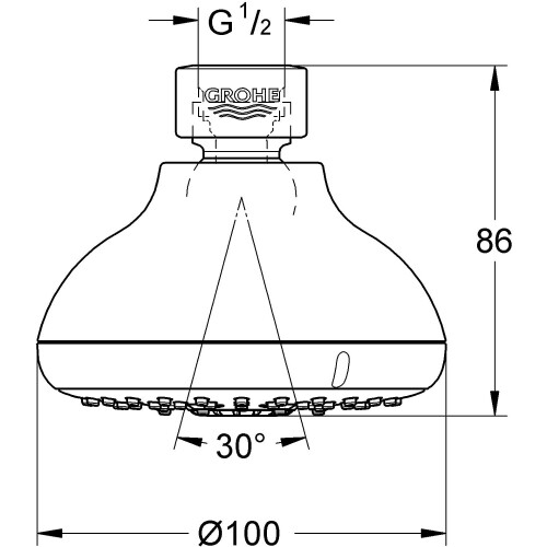 Grohe Grohe Tempesta 100 | Shower Head | 4 Jet Types | Chrome | 27606001 2