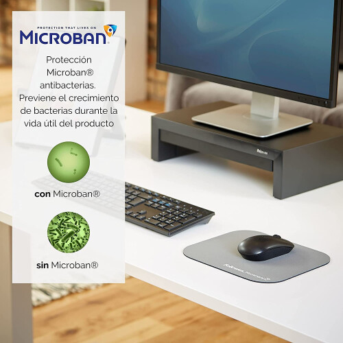 Fellowes Fellowes Mouse Pad with Microban Antibacterial Protection - Silver 2