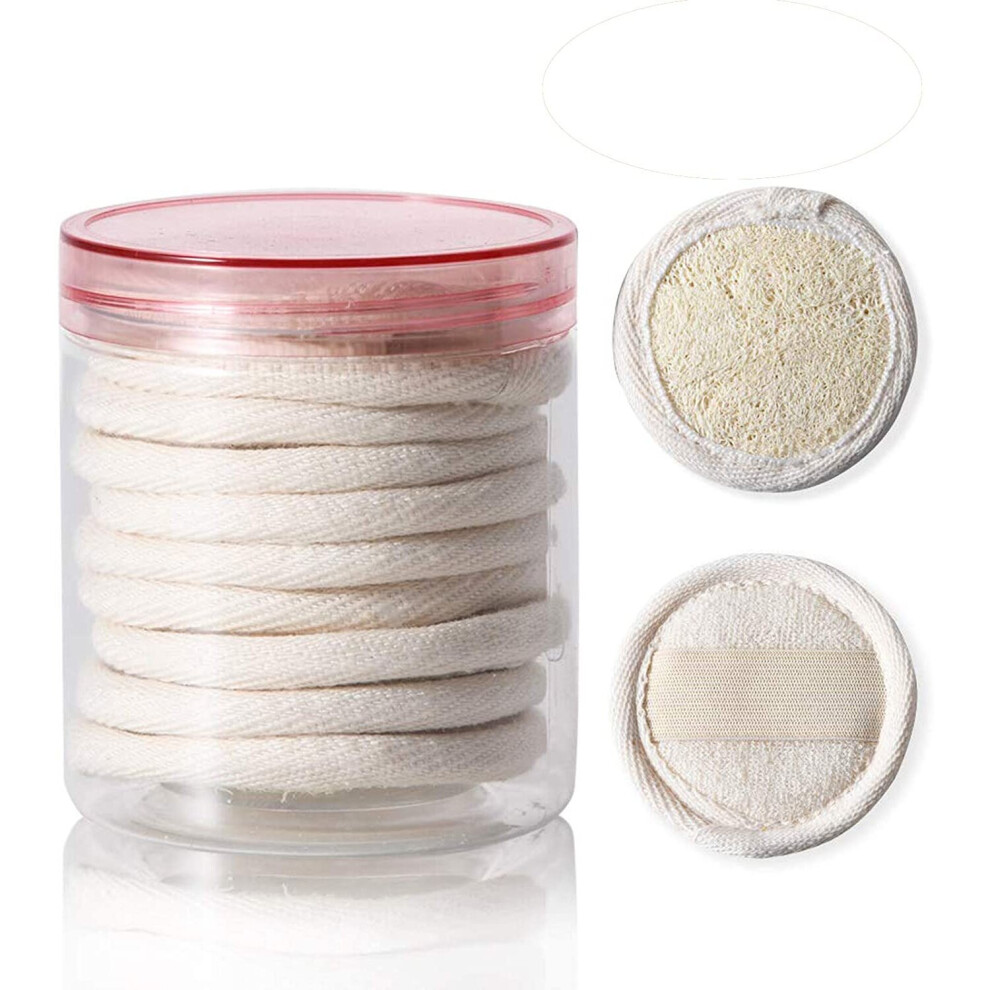 Yeelua 10 Pcs Exfoliating Loofah Sponge Pads, Face Loofah Exfoliator, Natural Luffa Sponge For Cleansing And Exfoliating Facial Skin, Perfect For Bath Spa