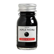 Herbin 11509T - 10 ml Bottle of Ink For Fountain Pens and Rollerball Pens (Product Without Packaging - Zero Waste Objective), Perle Noire/ Black Pearl