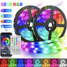 (10M) 20M-5M LED Strip Lights With 40 Keys Flat Shell Bluetooth Music 5050SMD DC 12V