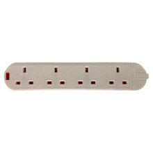 Selectric LG8798 Trailing Socket with Neon 4 Gang 13 Amp