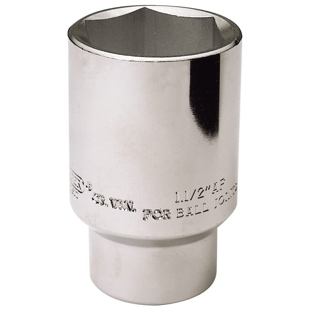 Draper 26916 Expert Hub Nut Socket, 1/2" Square Drive, 38mm, 1.1/2" AF