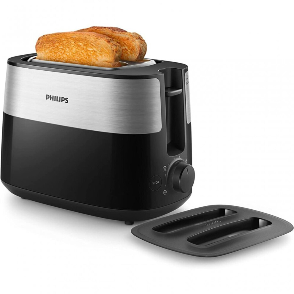 Philips Daily Collection 2 Slice Toaster, 8 Settings, Reheat Defrost