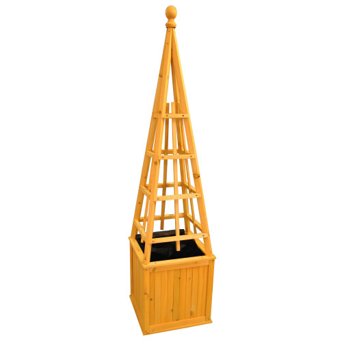 Selections Wooden Garden Obelisk Planter with Liner