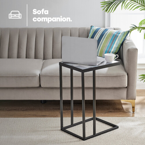 LIVIVO C-Shaped Sofa Side Table Coffee Laptop End Table Living Room Snack Desk Storage 1