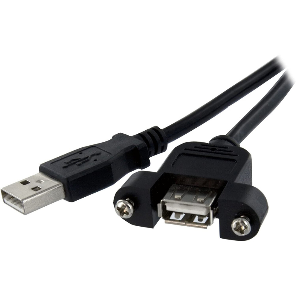 Startech.com Usbpnlafam3 3 Ft Panel Mount Usb Cable A To A F/M, Panel Mount Usb Extension Usb A-Female To A-Male Adapter Cable 3Ft, Usb-A (F) Port,