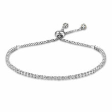 (Silver) Women Wedding Party Jewelry Gift Adjustable Silver Gold Crystal Bracelet Bangle